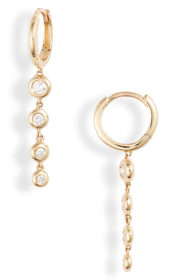 Monaco Bezel Diamond Drop Earrings (Nordstrom Exclusive), Main, color, YELLOW GOLD/ DIAMOND