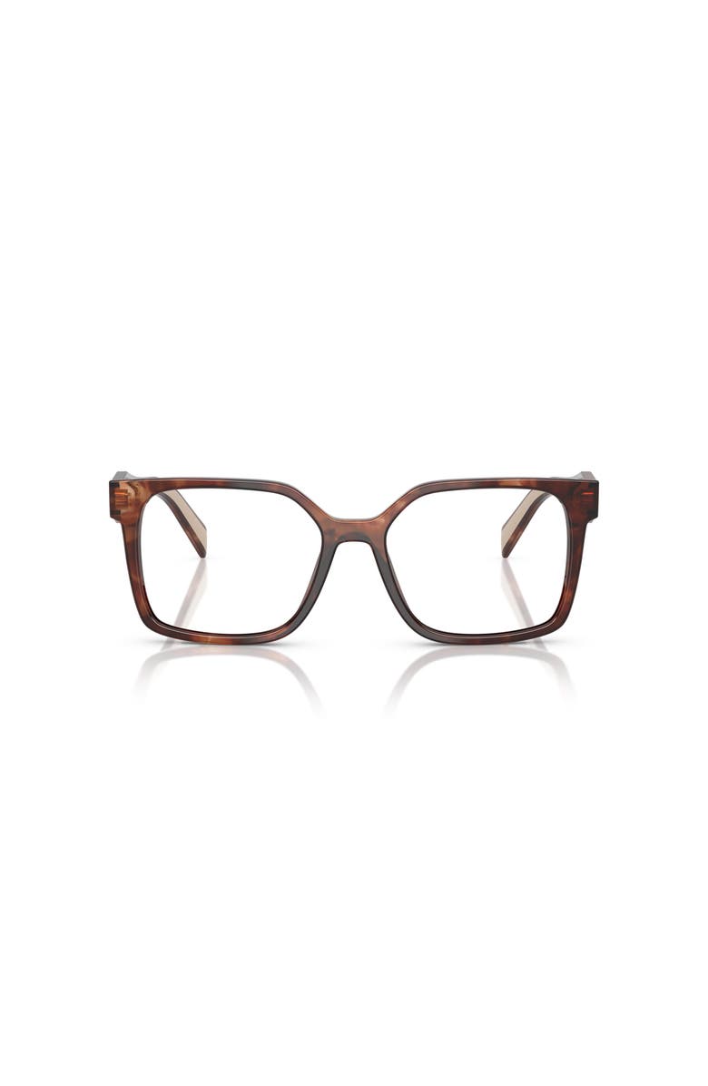 Prada 54mm Rectangle optical glasses, Alternate, color, Brown