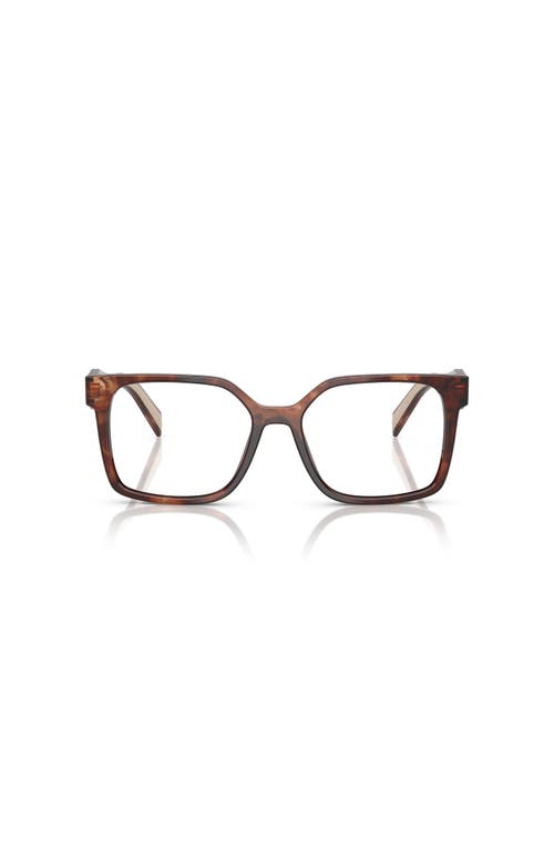 Prada 54mm Rectangle Optical Glasses In Brown