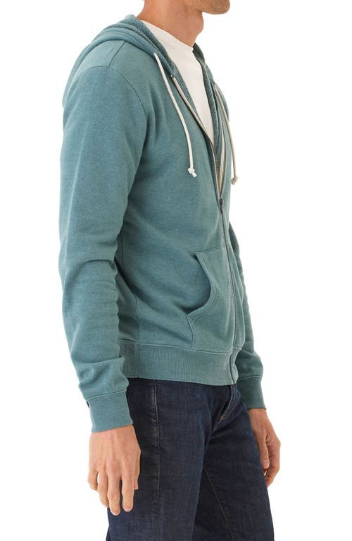 Threads 4 Thought Jordyn Mineral Wash Cotton Blend Fleece Zip Hoodie In Watercress