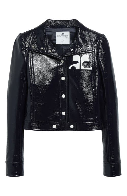 Shop Courrèges Re-edition Vinyl Jacket In Navy