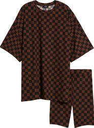 Dressed in Lala Malone Rib Oversize T-Shirt & Biker Shorts Set