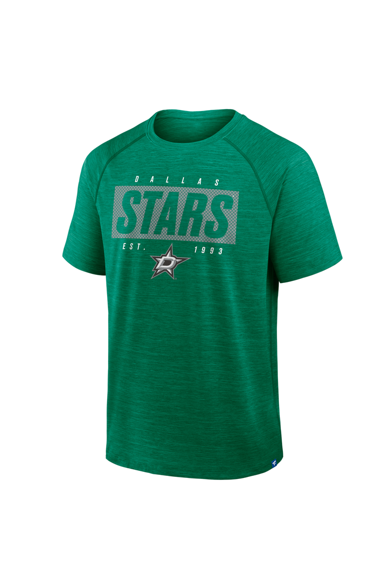 Men's Fanatics Heather Kelly Green Dallas Stars Breakaway Clutch Raglan T-Shirt, Alternate, color, Heather Kelly Green