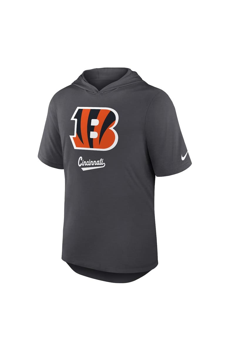 Nike Men's Nike Anthracite Cincinnati Bengals Tri-Blend Performance Hoodie T-Shirt, Alternate, color, Anthracite