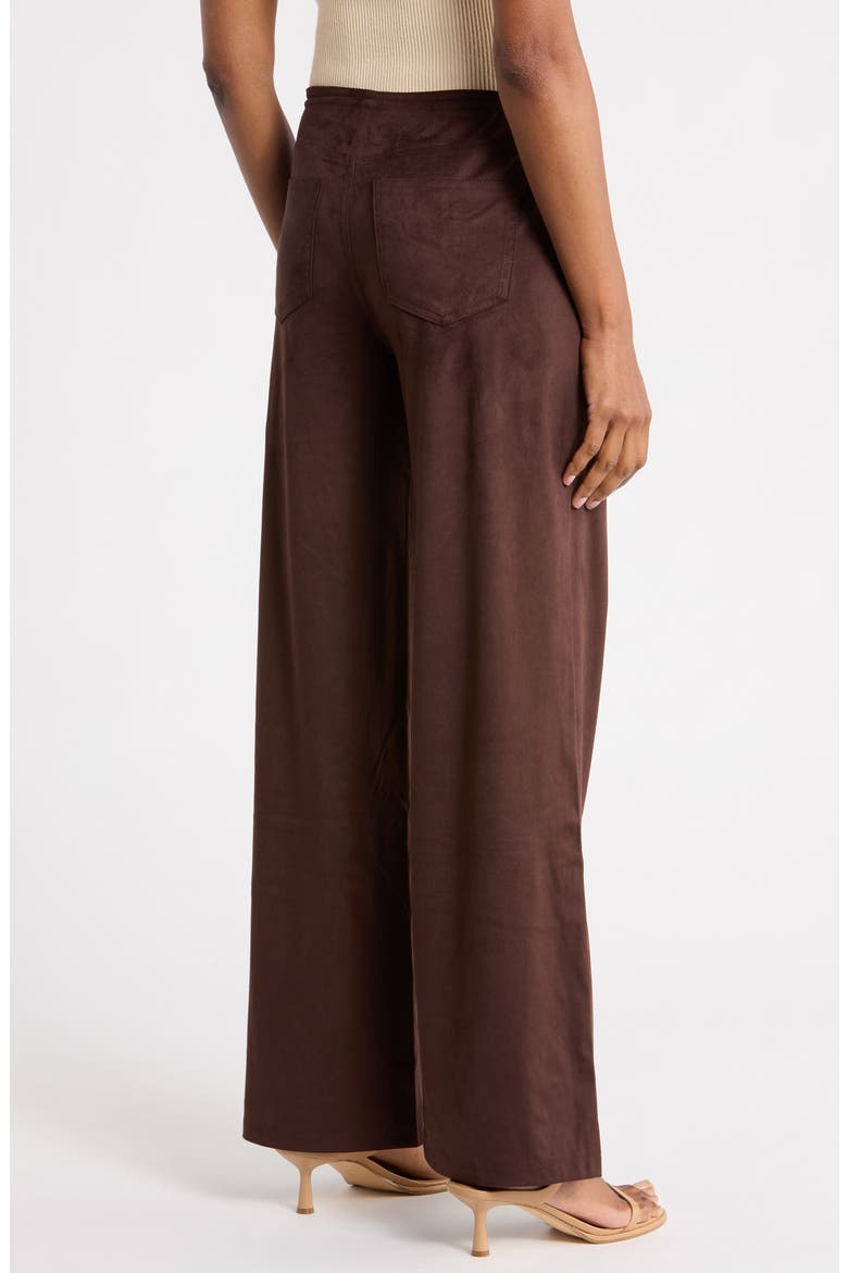 Faux Suede Drawstring Pants, Alternate, color, CHOCOLATE