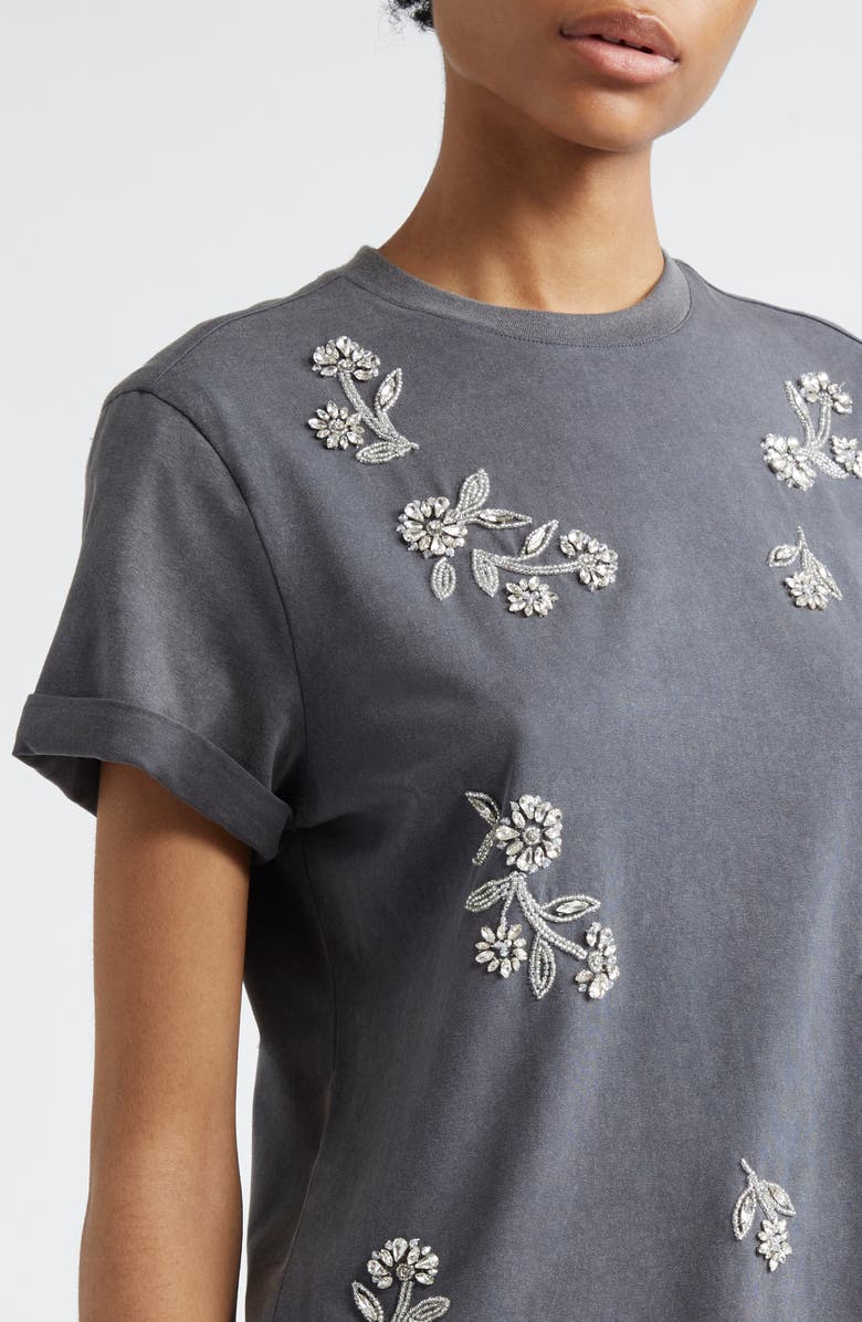 Bree Crystal Vine Detail Stretch Cotton T-Shirt