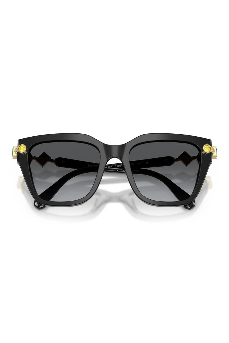 53mm Irregular Sunglasses, Alternate, color, BLACK / POLAR GREY GRADIENT
