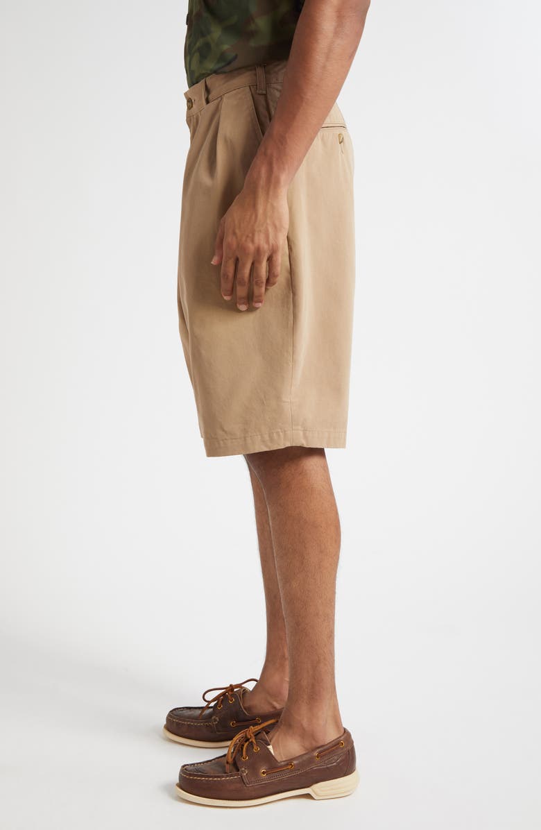 BEAMS Pleated Cotton Twill Bermuda Shorts, Alternate, color, 24 Khaki