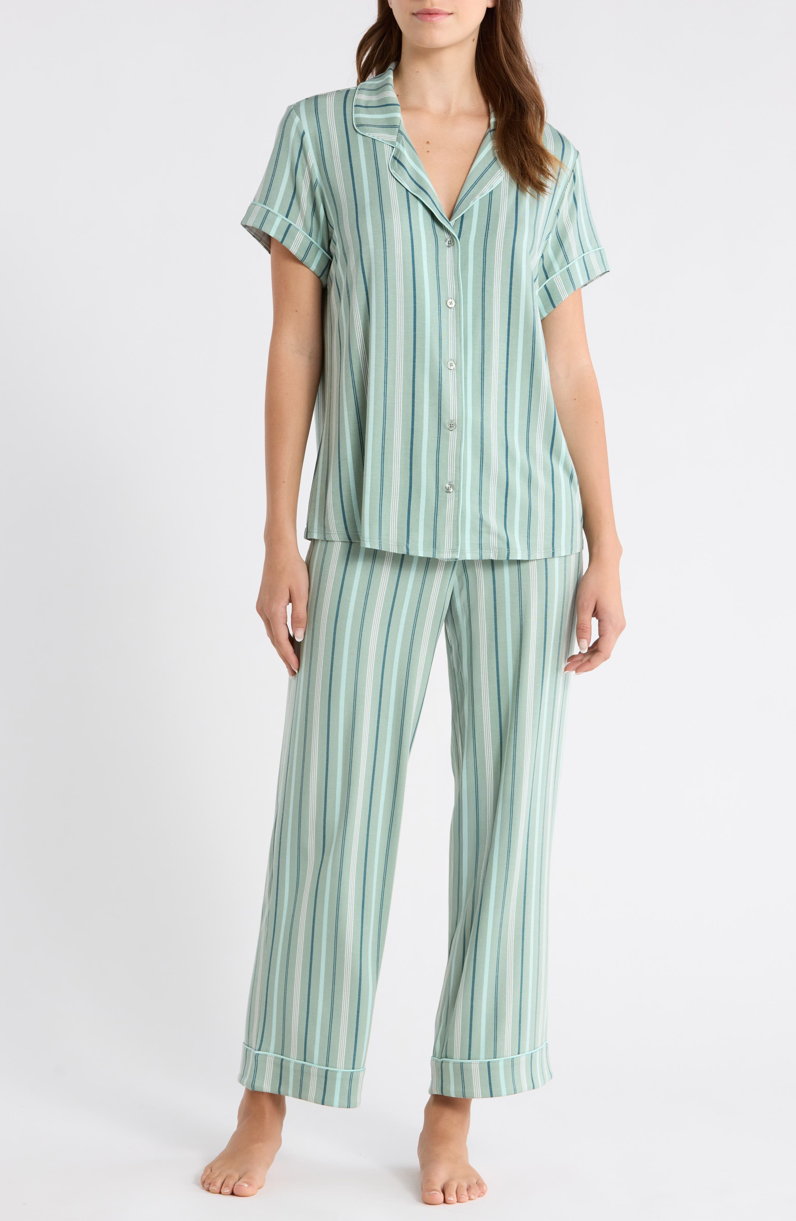 TEAL VARIGATED STRIPE