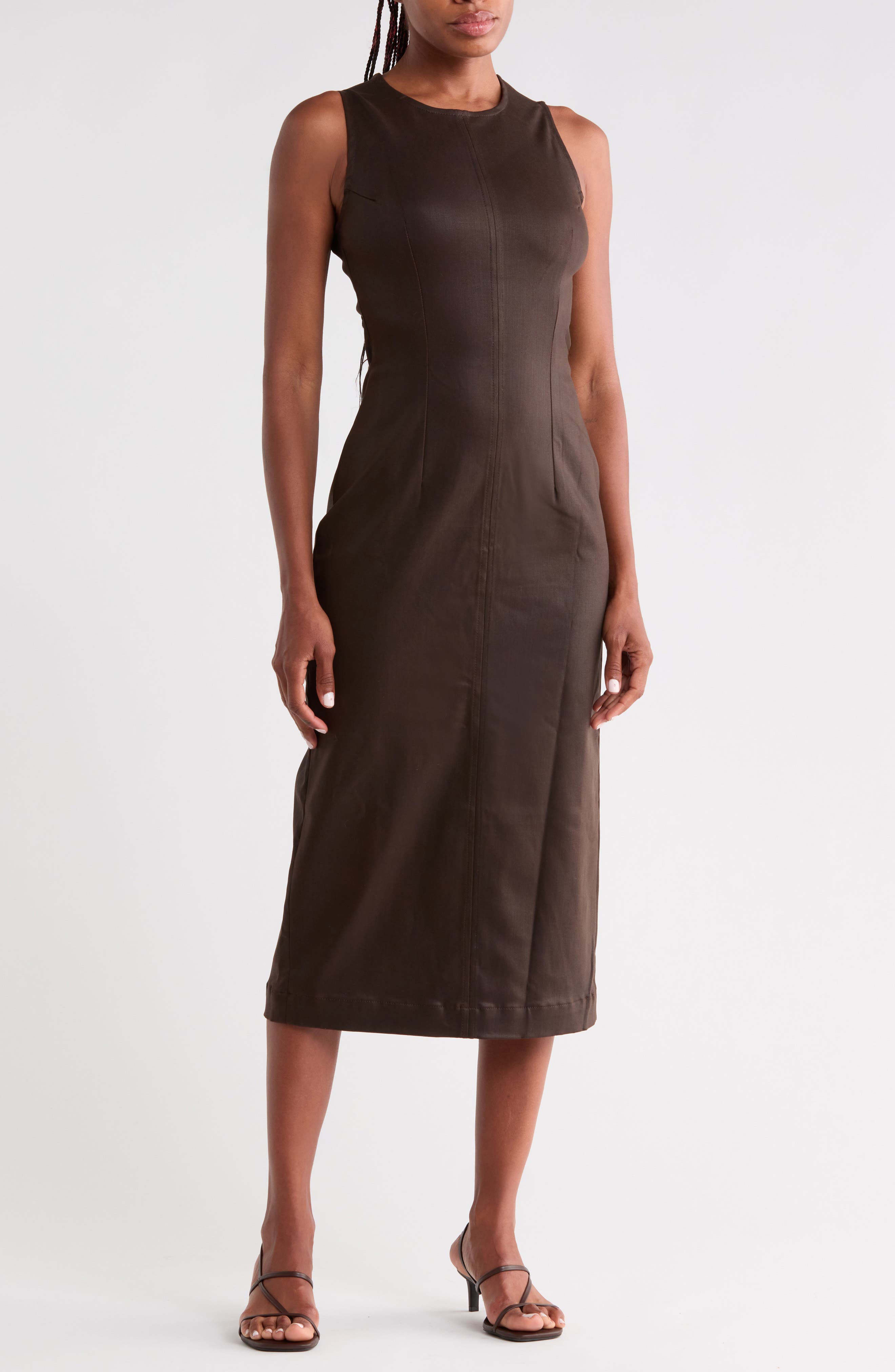 Esme Coated Sleeveless Midi Dress