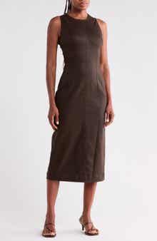 Esme Coated Sleeveless Midi Dress