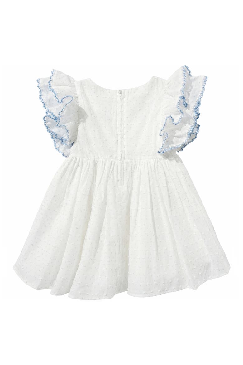 Dot Ruffle Sleeve Dress & Bloomers Set, Alternate, color, WHITE