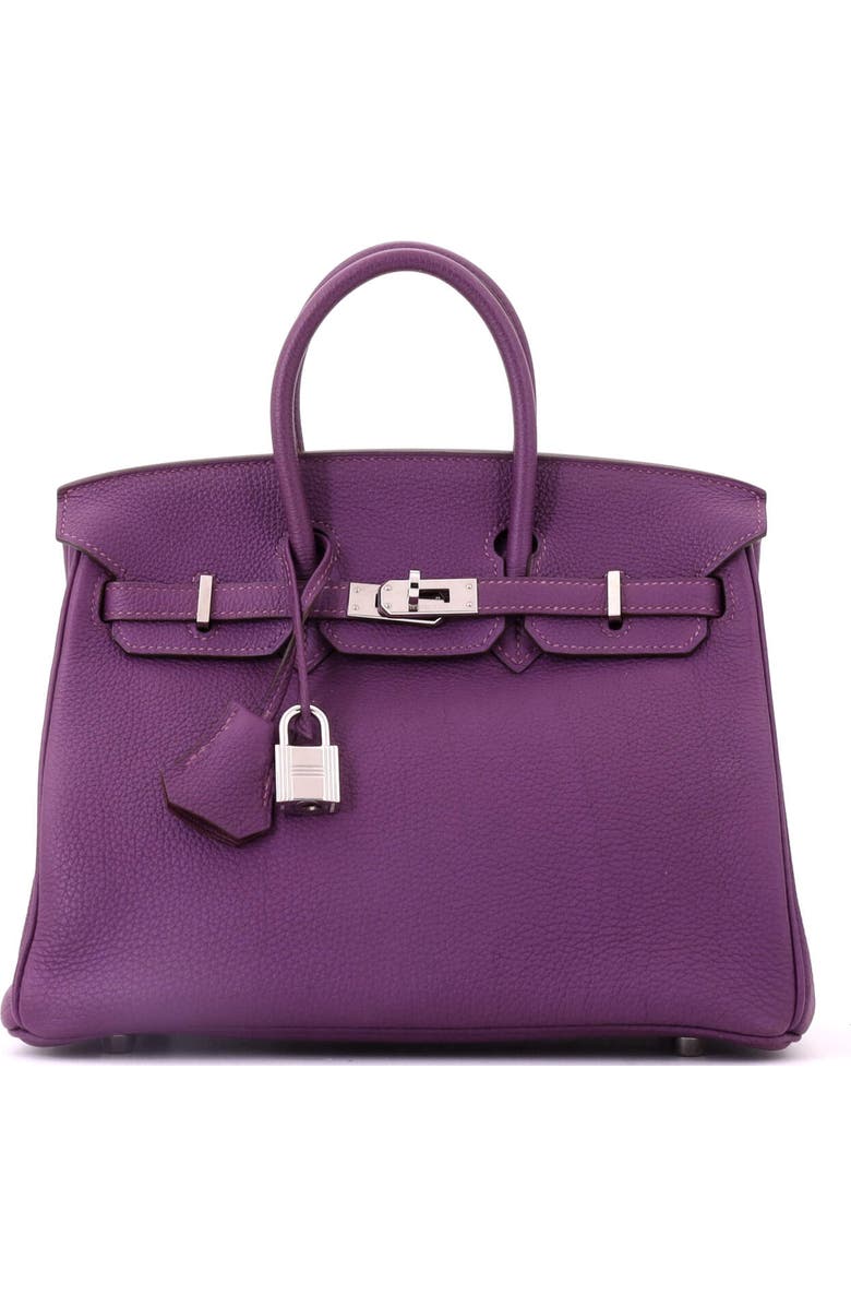 Pre-Owned Hermes Birkin Handbag Purple Togo with Palladium Hardware 25, Main, color, Anemone