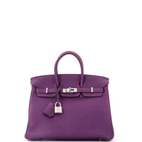 Birkin Handbag Purple Togo with Palladium Hardware 25