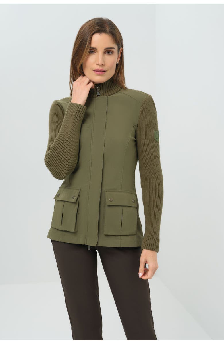 Anatomie Sweater Kenya Knit Safari Jacket, Main, color, Olive Green