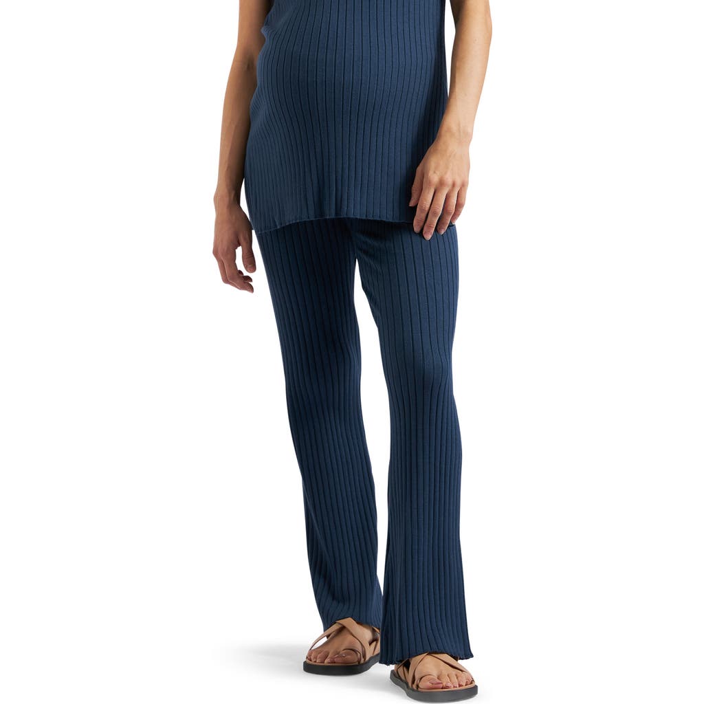 Ripe Maternity Sienna Rib Knit Pant In Blue