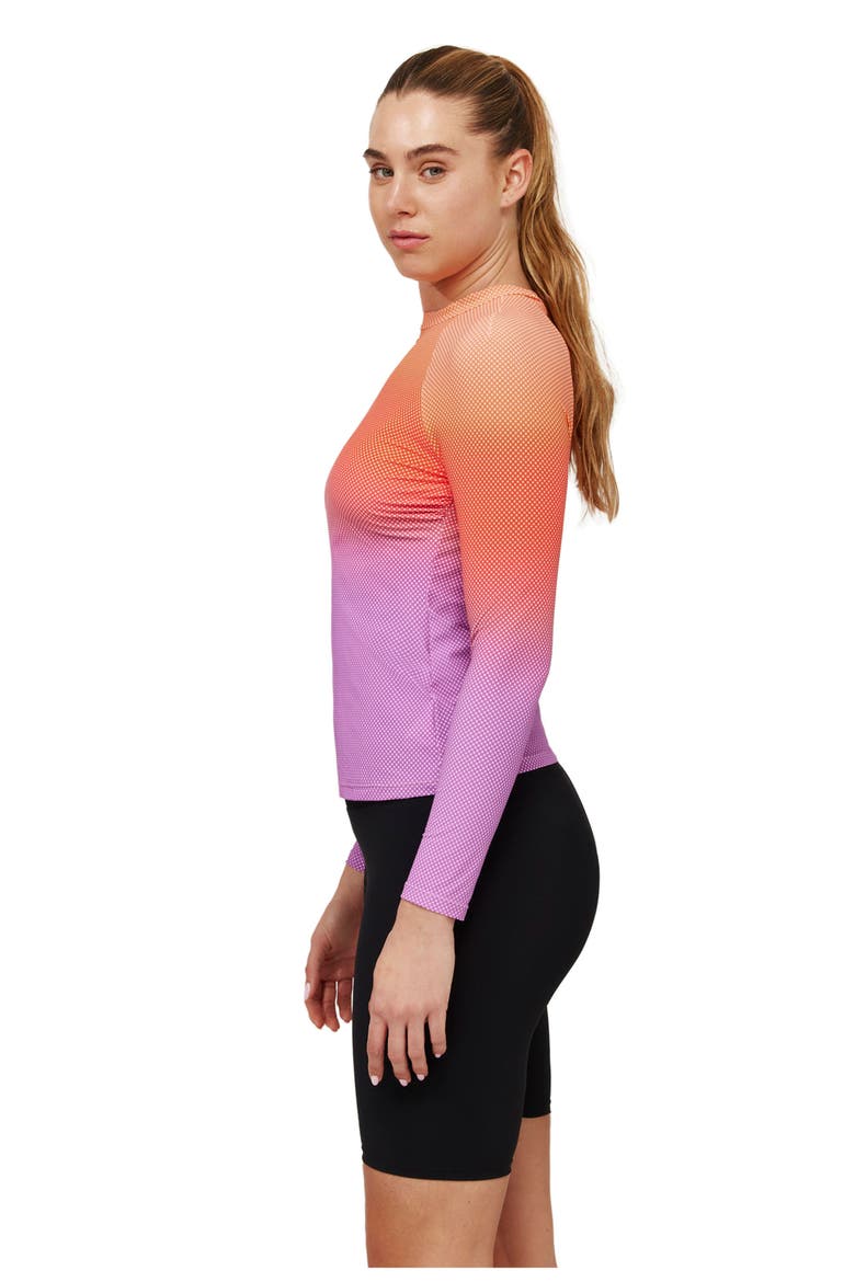 Nixi Long Sleeve Rash Guard Swim Top, Alternate, color, Multi-Orange