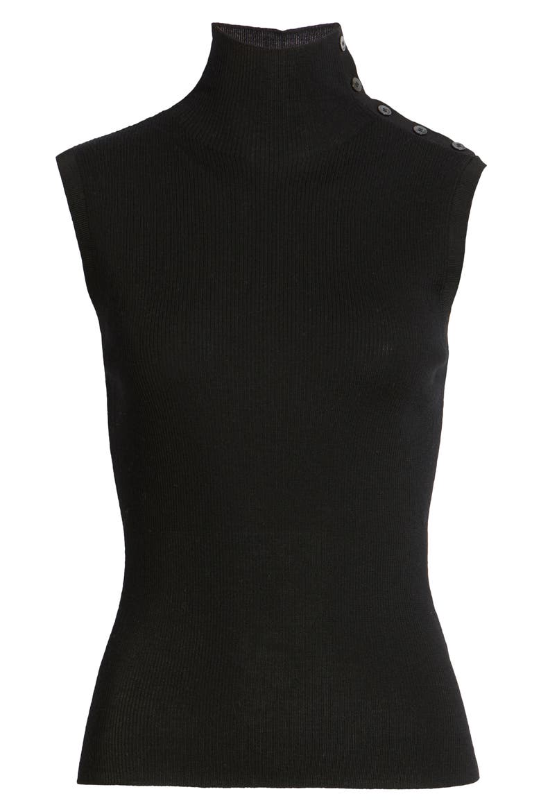 Fermesa Sleeveless Turtleneck Sweater, Alternate, color, BLK
