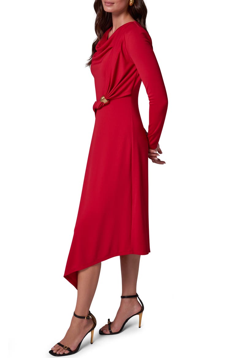 Long Sleeve Asymmetric Dress, Alternate, color, RED