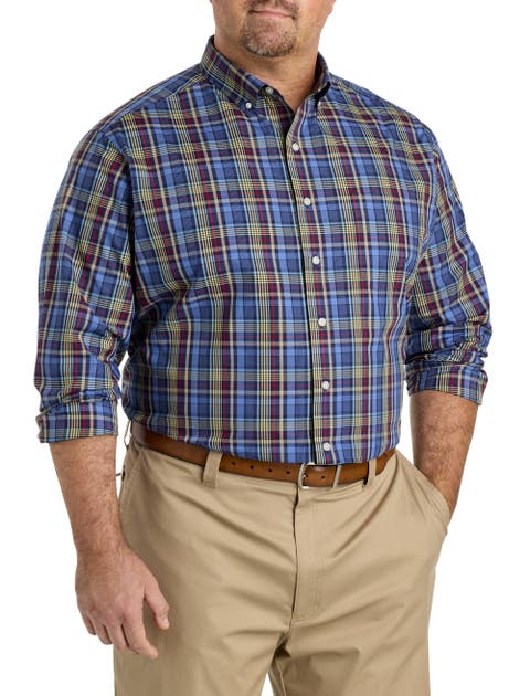 Big & Tall Plaid Performance Sport Shirt