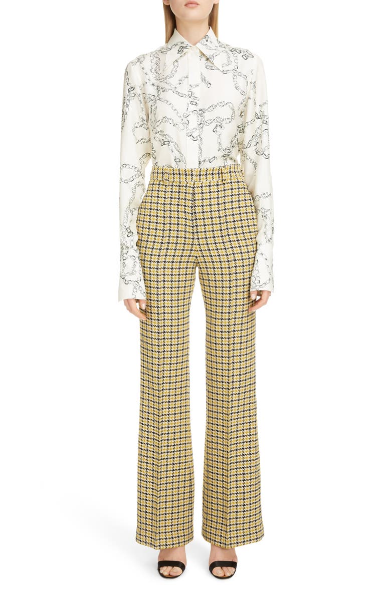 Victoria Beckham Chain Print Silk Shirt, Alternate, color,