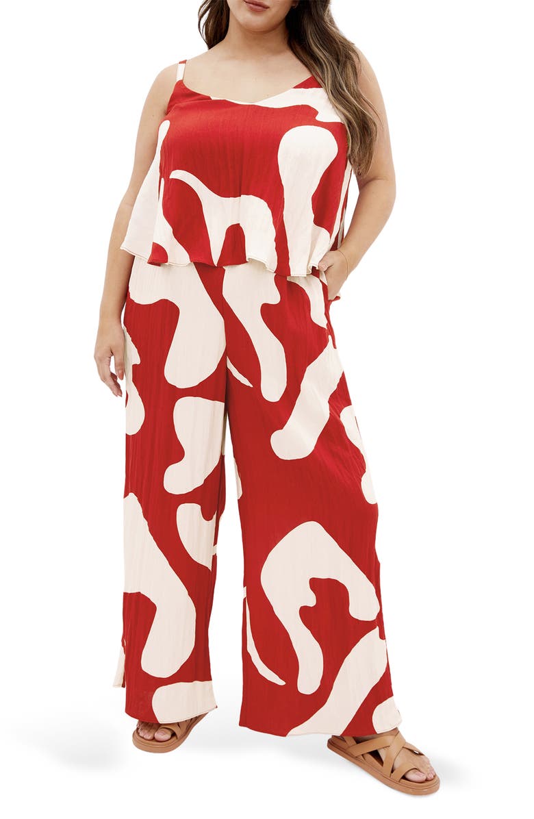 City Chic Ellie Oasis Jumpsuit, Main, color, 