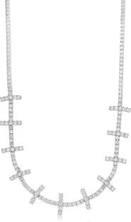 SHYMI Cubic Zirconia Bar Tennis Necklace