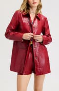 Sam Edelman Croc Embossed Faux Leather Jacket