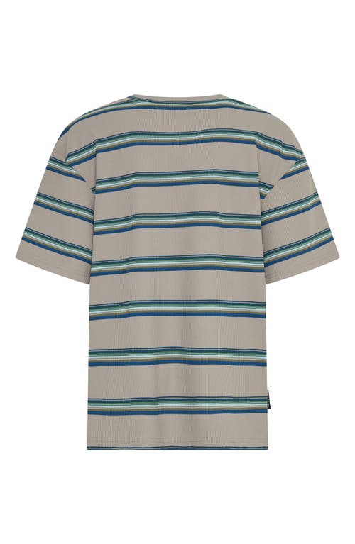 Tiny Tribe Kids' Stripe Rib Stretch Cotton T-shirt In Multi