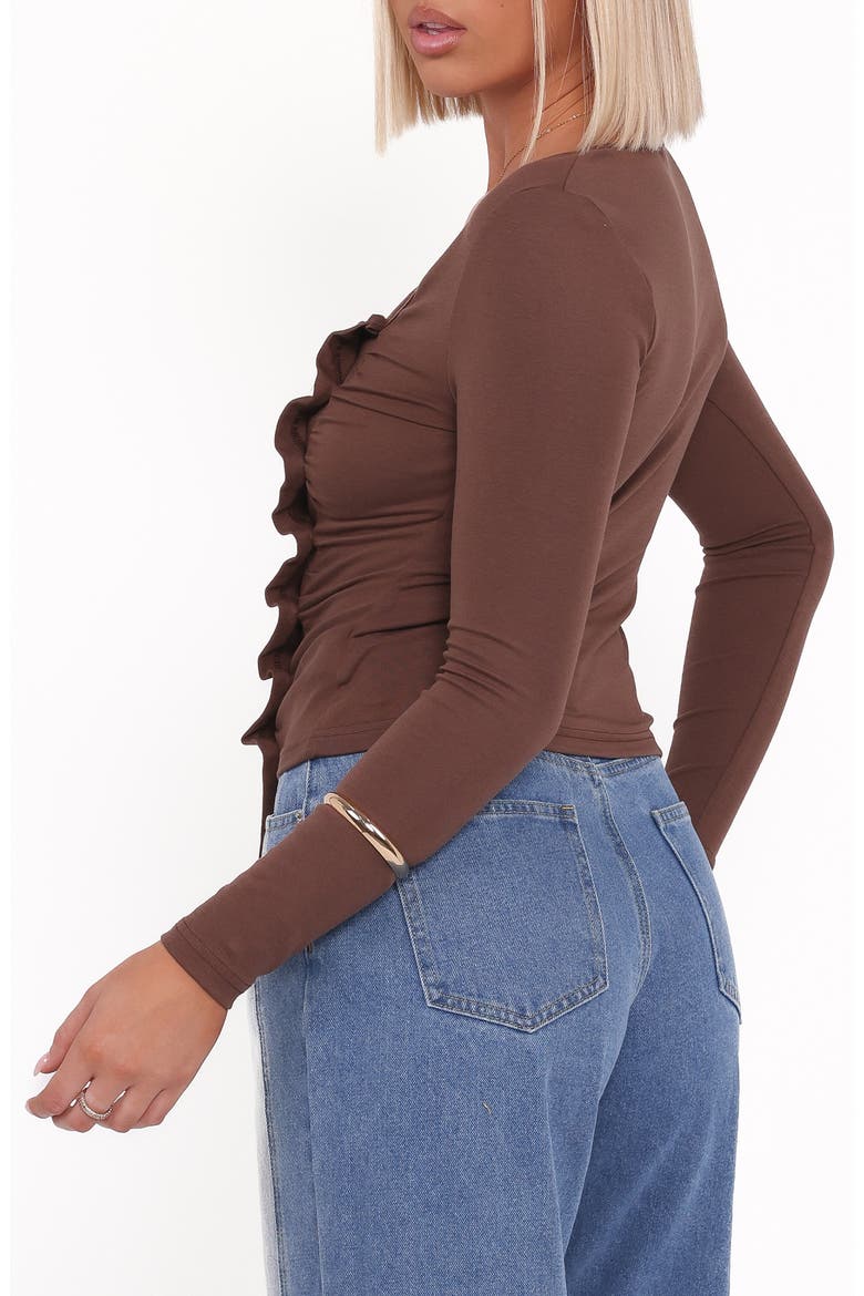 Ethel Asymmetric Knit Top, Alternate, color, CHOCOLATE