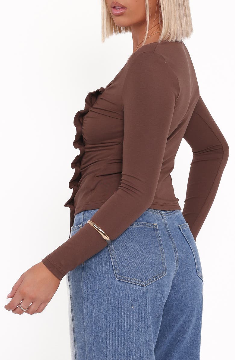 Petal & Pup Ethel Asymmetric Knit Top, Alternate, color, Chocolate