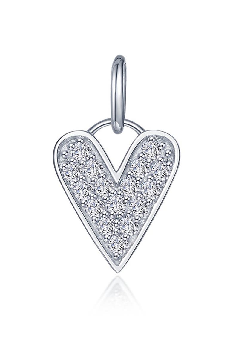 Heart Charm Pendant, Main, color, SILVER
