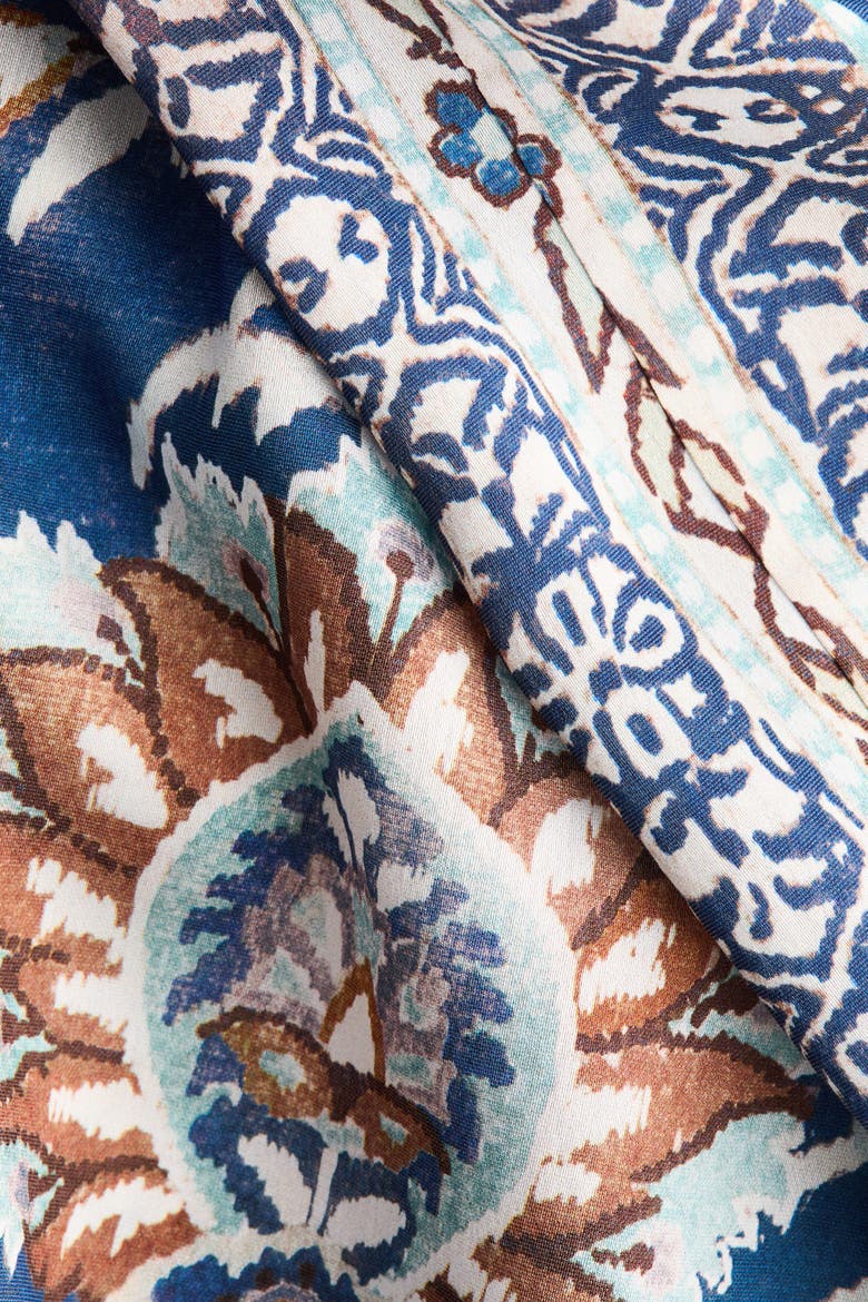 Viscose-Blend Pull-On Pants, Alternate, color, Blue/patterned