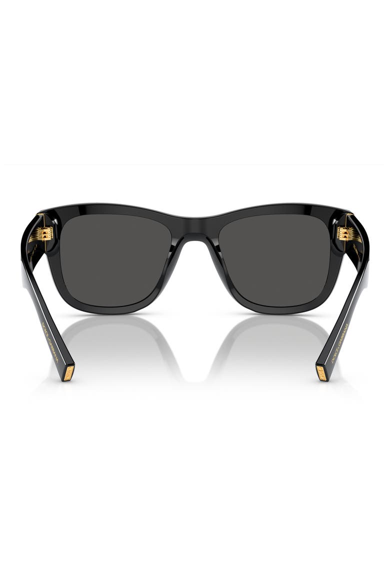 52mm Tinted Square Sunglasses, Alternate, color, BLACK