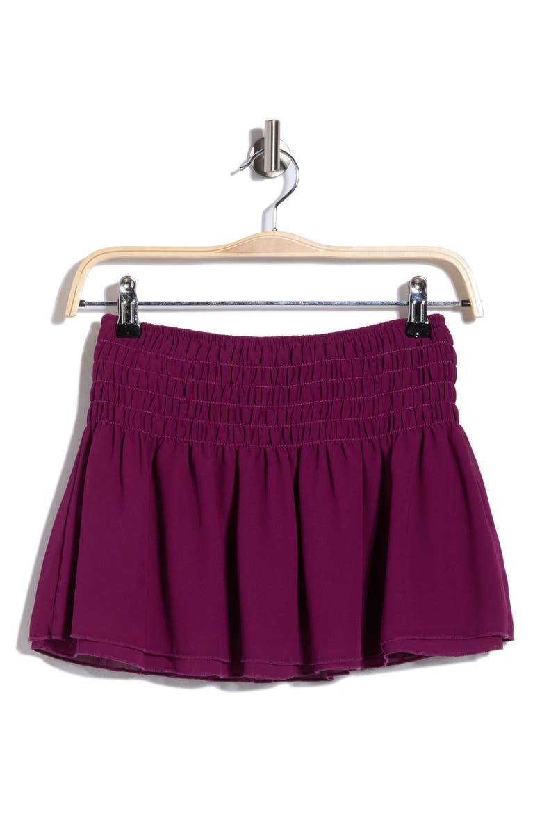 I Belond Shirred Miniskirt, Main, color, RED