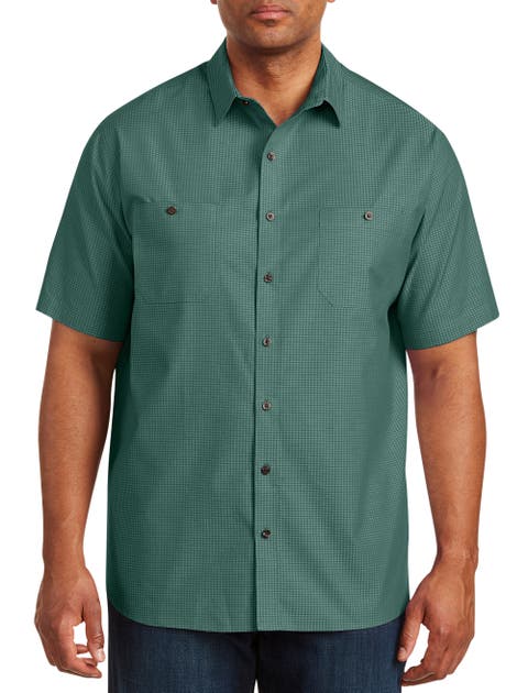Big & Tall Textured Solid Sport Shirt