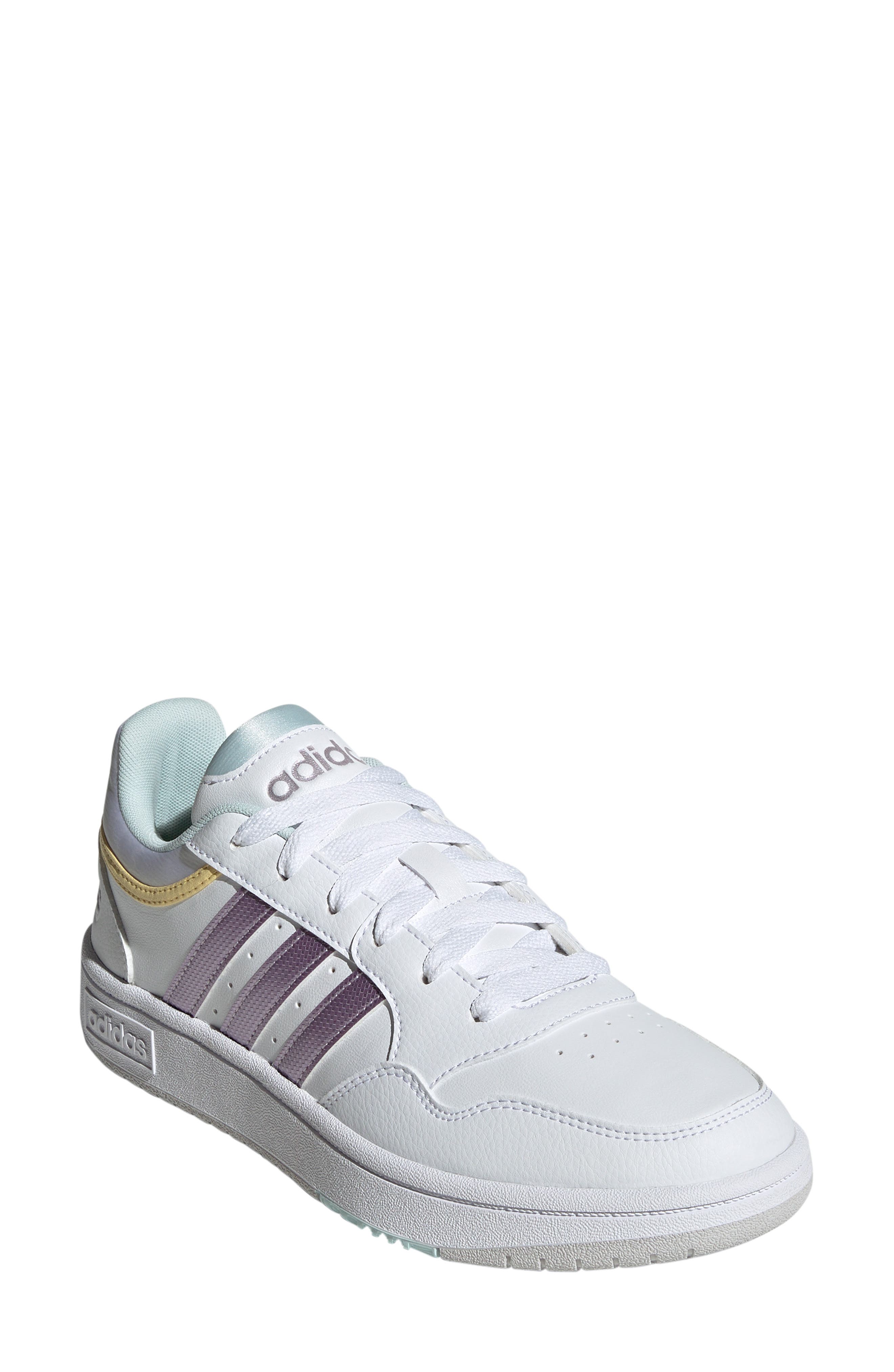 Hoops 3.0 Sneaker, Main, color, WHITE/MATTE PURPLE/YELLOW