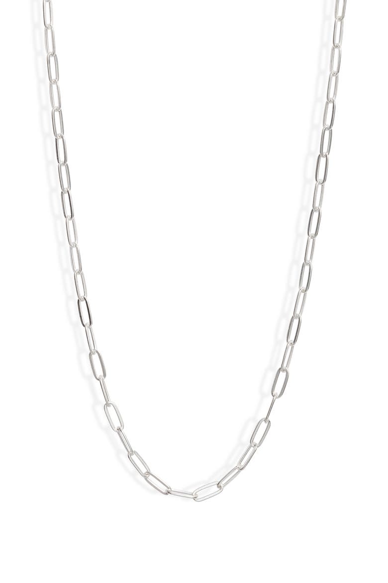 Unity Paper Clip Chain Necklace, Main, color, STERLING SILVER