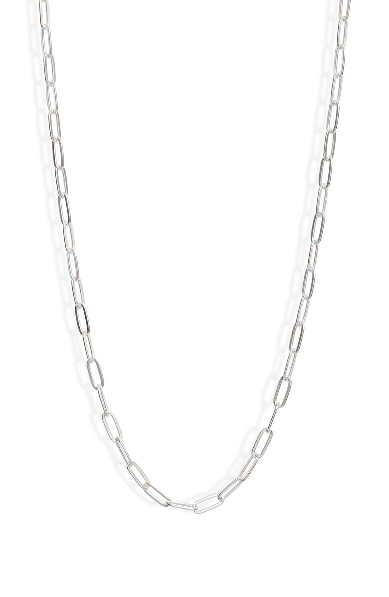 Nashelle Unity Paper Clip Chain Necklace, Main, color, Sterling Silver