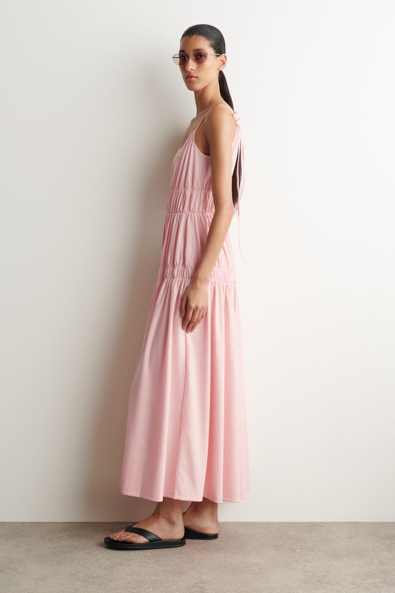 Gathered Jersey Midi Dress, Alternate, color, PINK