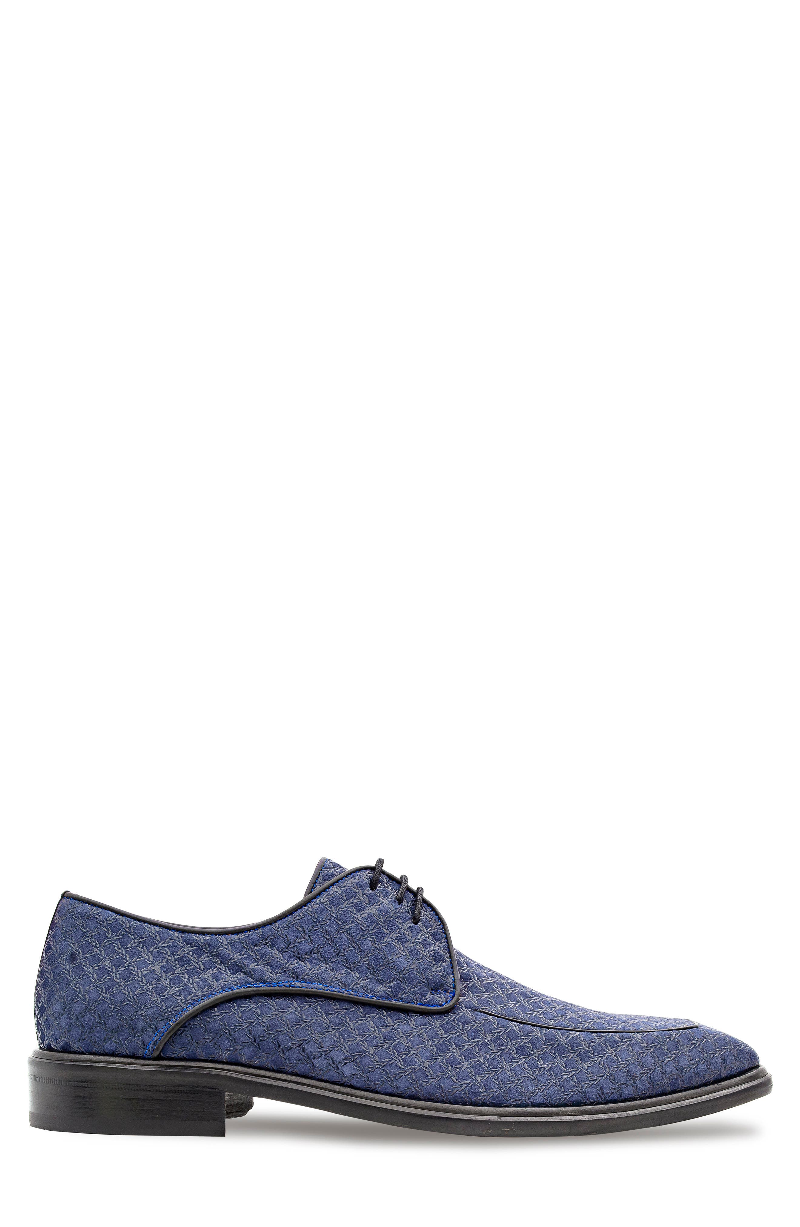 Embossed Derby, Alternate, color, BLUE