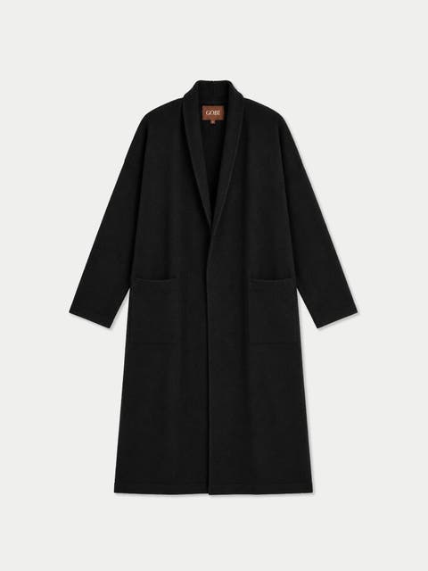 Cashmere Shawl-collar Long Cardigan