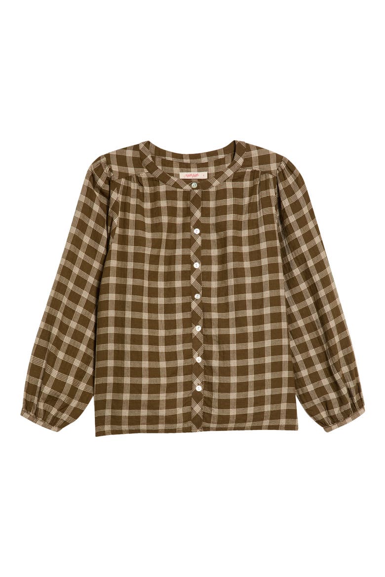 Millie Plaid Wool Blend Top, Main, color, OLIVE PLAID
