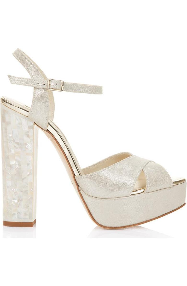 Freya Rose Bonnie - Pearl Heel Sandal, Main, color, Ivory