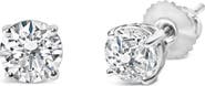Haus of Brilliance 14K White Gold 1 1/2 Ct Lab Grown Diamond Solitaire Stud Earrings Screwbacks