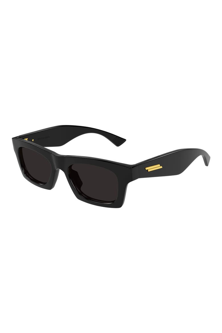 51mm Rectangular Sunglasses, Alternate, color, BLACK