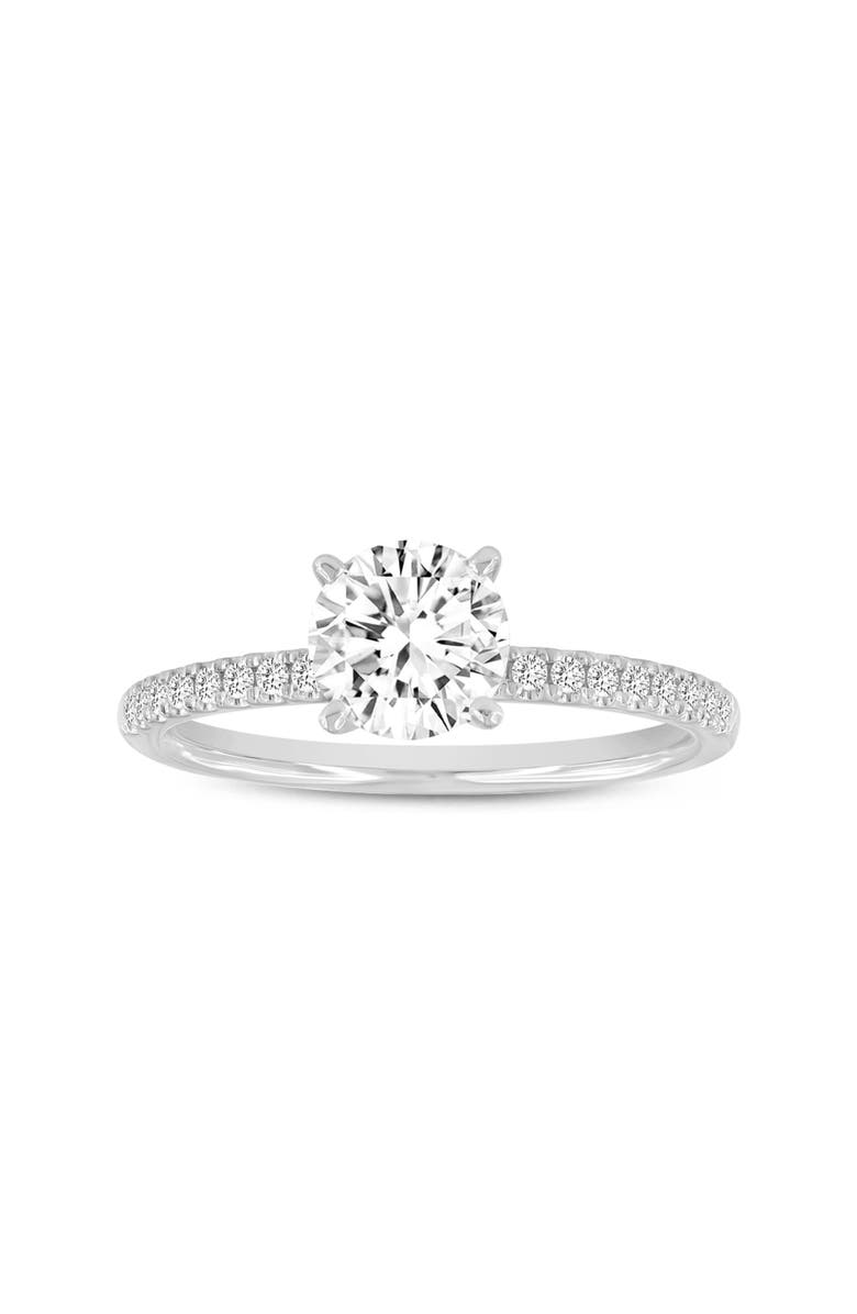 LuvMyJewelry Kara 14K White Gold Round Lab Grown Diamond Engagement Ring - 1.15Ct, Main, color, 