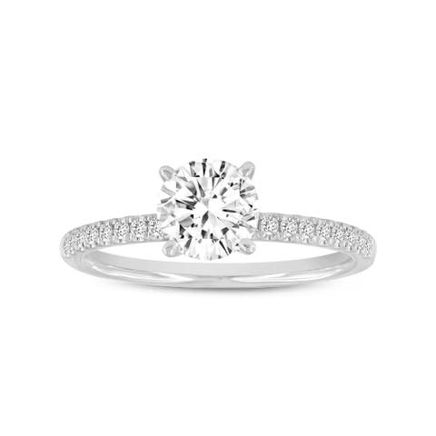 Kara 14K White Gold Round Lab Grown Diamond Engagement Ring - 1.15Ct