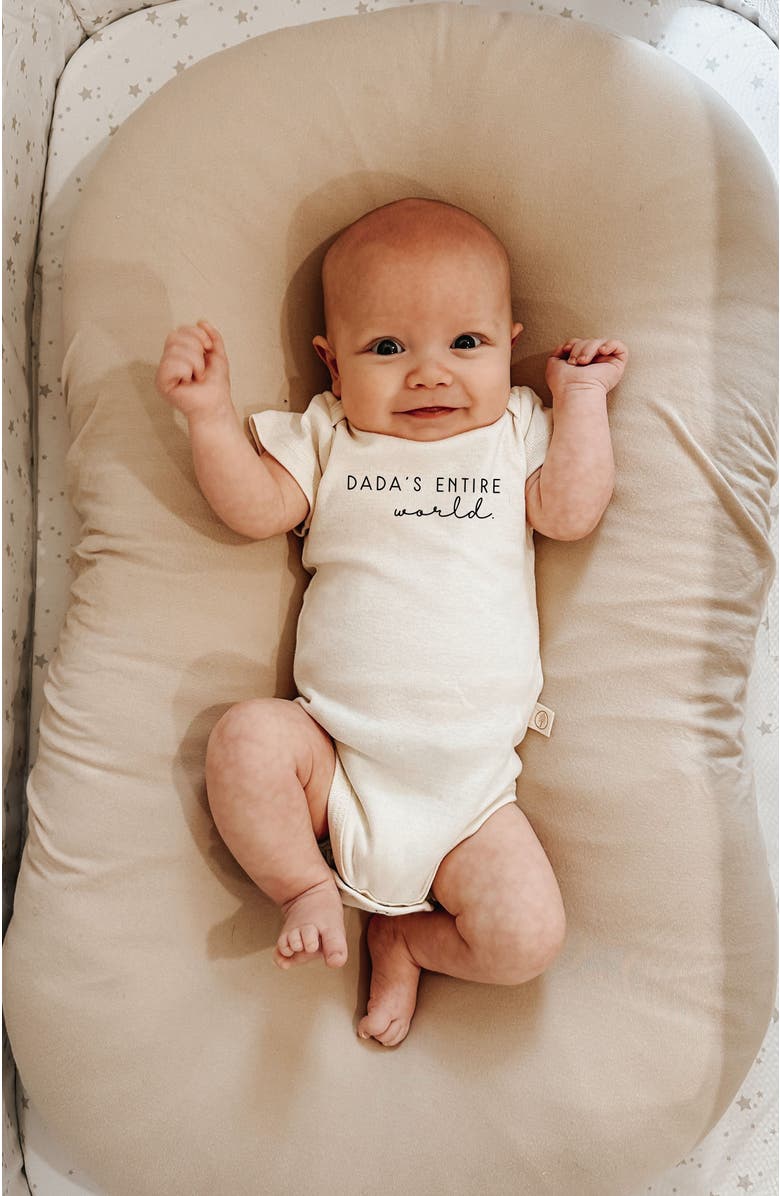 Tenth & Pine Dada's Entire World Organic Baby Bodysuit, Alternate, color, Natural
