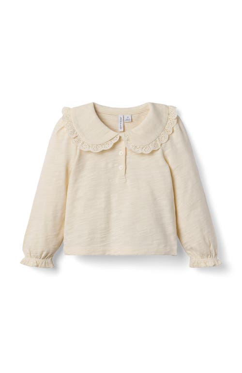Janie And Jack Lace Collared Top In Neutral